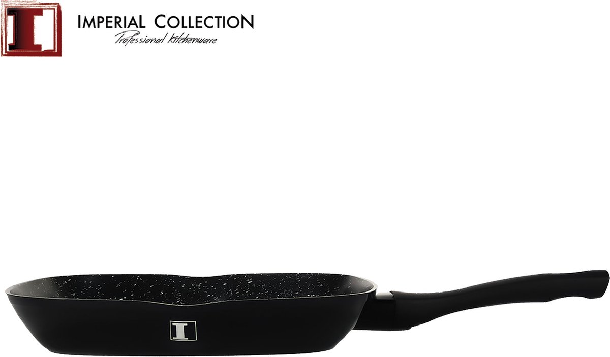Imperial Collection 28 cm marmeren gecoate grillpan met deksel