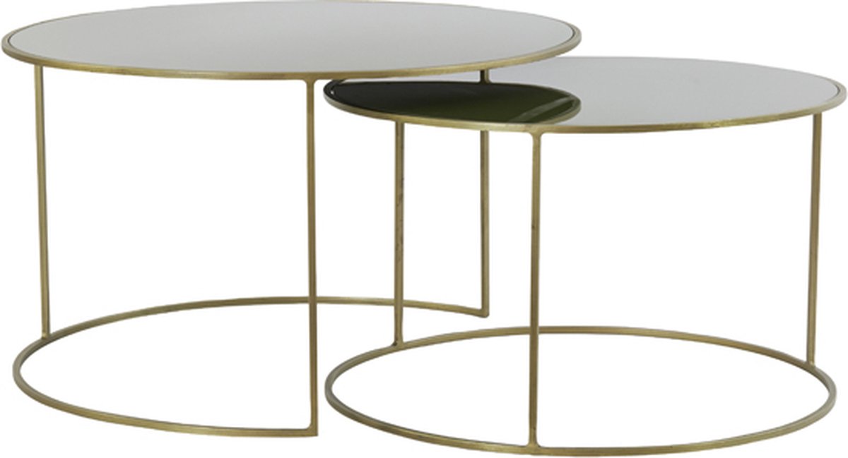 Salontafel EVATO - Ø75x44cm - Groen - Set van 2