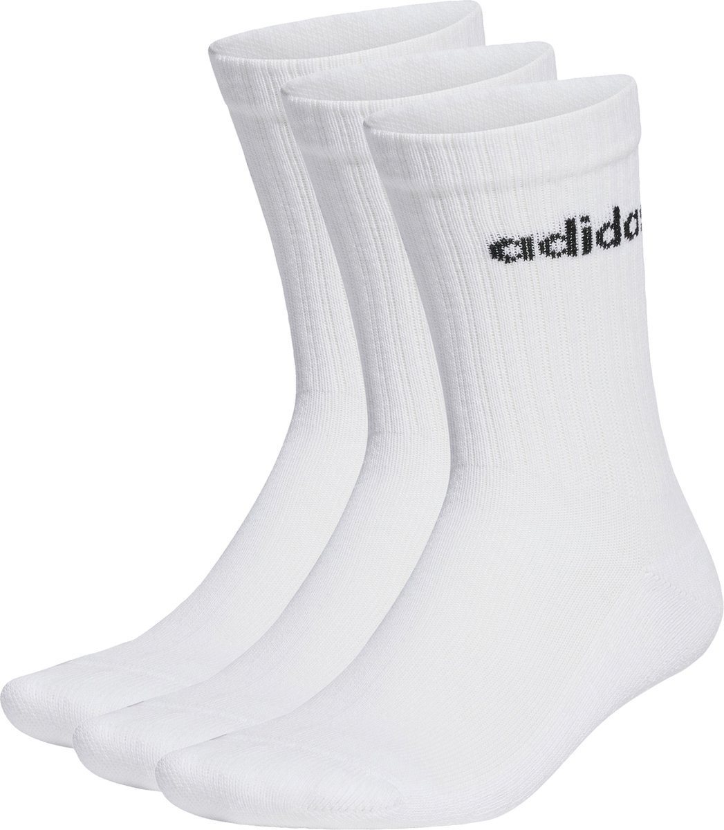 adidas Sportswear Linear Gevoerde Sokken 3 Paar - Unisex - Wit- 43-45 — cadeau in Cadeau-ideeën - foto 3