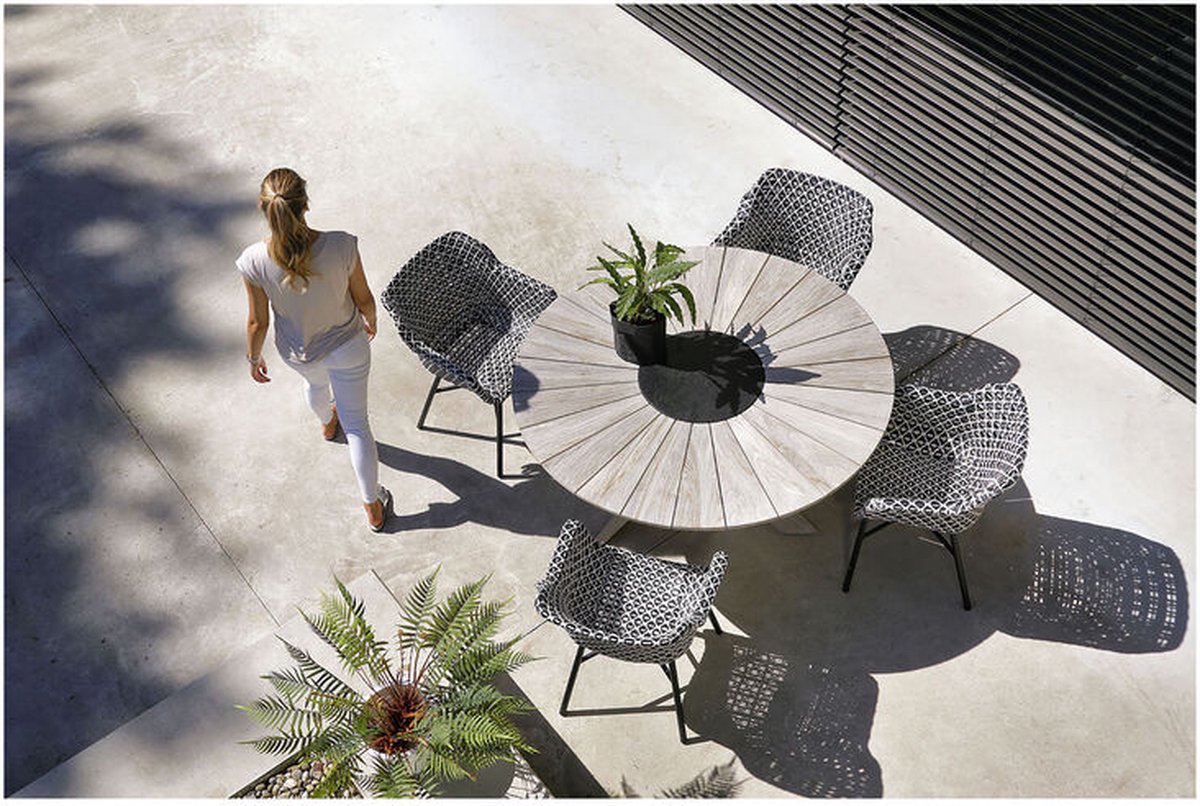 Hartman Delphine chaise de jardin dining - Noir/Blanc Wicker
