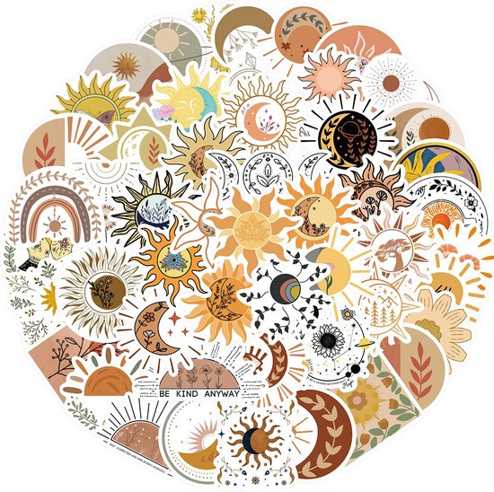 Sazon Stickers Zon Stickers 50 Stuks - Sun Stickers - Bullet Journal - Stickers ...