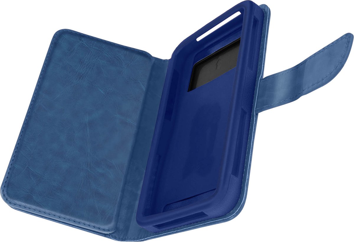 Avizar Folio Hoesje voor Universele Smartphone Maat XXL met Kaarthouders, Blauw