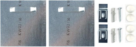 PVC Schuimplaat - Gekleurde Eieren op Lepels op Blauwe en Gele Vakken - 100x50 cm Foto op PVC Schuimplaat (Met Ophangsysteem)