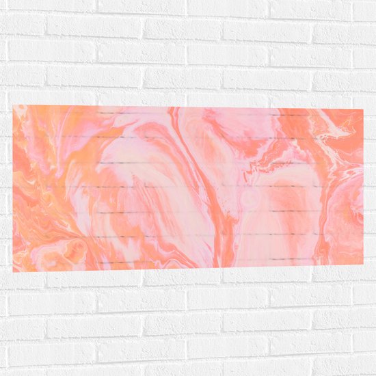 Muursticker - Mix van Roze en Oranje Kleuren - 100x50 cm Foto op Muursticker