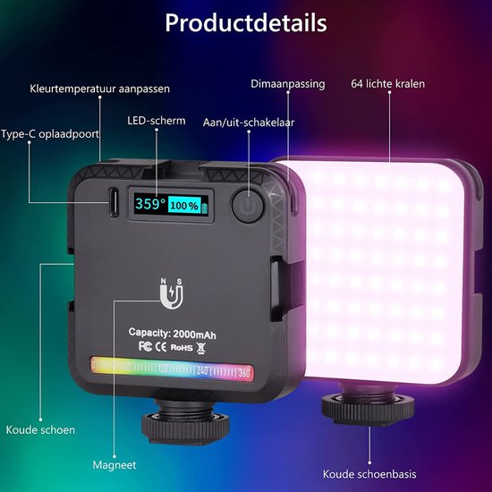 Depisuta Onderwaterlichten, 5W 2500-9000k 130 Ft Waterdichte Duiklicht