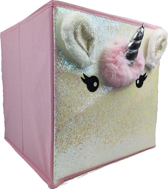 SET 2x boîte pliante licorne / boîte de rangement pour enfants en tissu  dans le cube... | bol.com