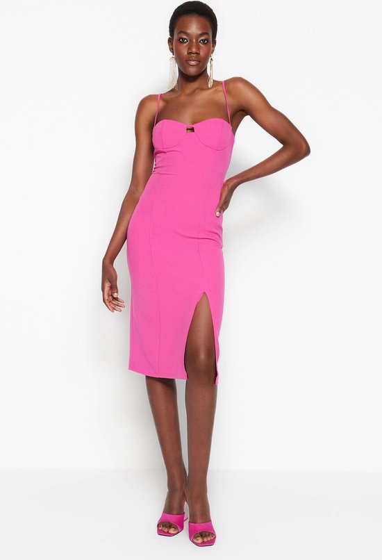 GRACE KARIN Vrouwen Zakelijke Bodycon Jurk 3/4 Mouw Ronde Hals