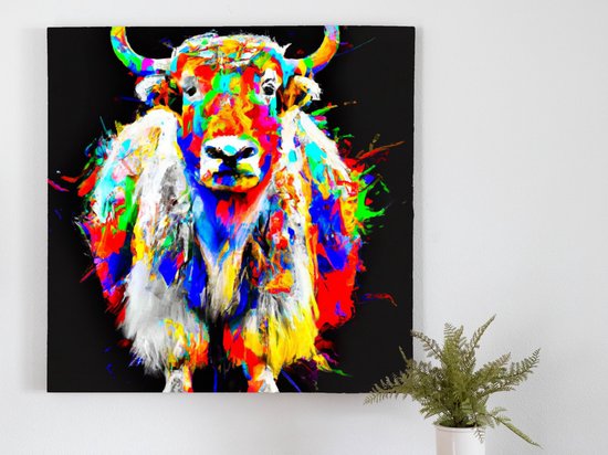Yik yak | Yik Yak | Kunst - 40x40 centimeter op Canvas | Foto op Canvas - wanddecoratie schilderij