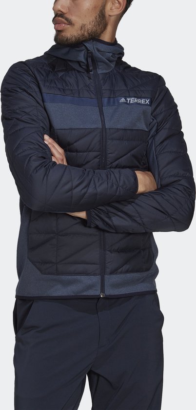 adidas TERREX Terrex Multi Primegreen Hybrid Insulated Jack - Heren - Blauw  - XS | bol