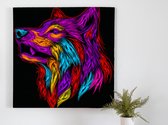 Fabulous wolf | Fabulous Wolf | Kunst - 40x40 centimeter op Canvas | Foto op Canvas