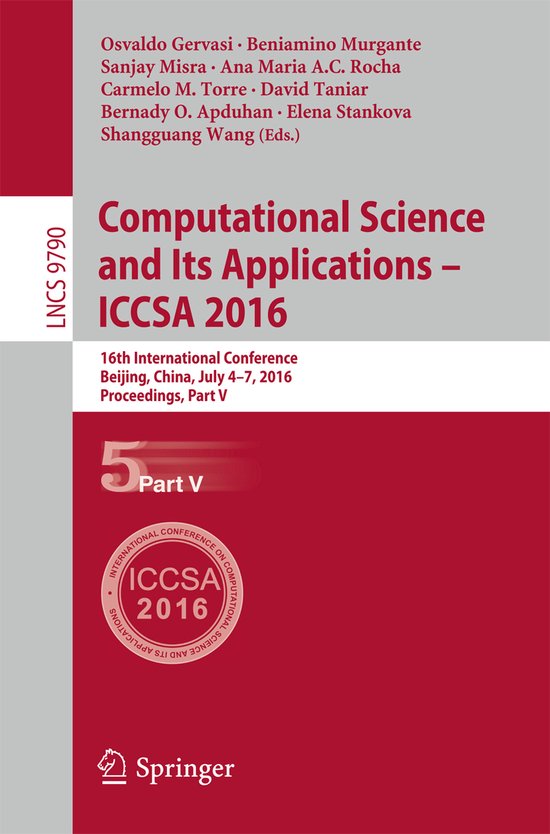 Computational Science and Its Applications -- ICCSA 2016 - cover