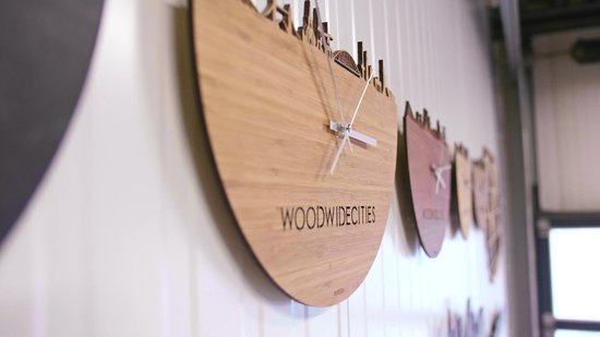 Skyline Alkmaar Noyer - 120 cm - Décoration design - Décoration murale - WoodWideCities