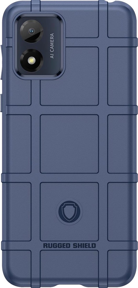 Mobigear Hoesje geschikt voor Motorola Moto E13 Telefoonhoesje Flexibel TPU | Mobigear Rugged Shield Backcover Shockproof | Schokbestendig Moto E13 Telefoonhoesje | Anti Shock Proof - Blauw