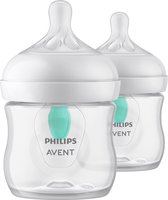Bol.com Philips Avent Natural Response Babyfles met Airfree-ventiel - 2 Flessen - 125 ml - 0M+ maanden - Snelheid 2-speen - SCY6... aanbieding