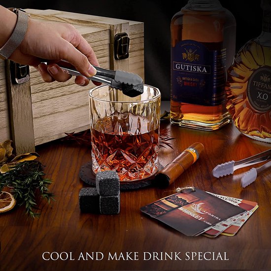 Ensemble de pierres et de verres à whisky cadeau pour homme, lot de 2  verres à whisky... | bol.com
