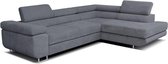 Grand canapé d'angle élégant, fonction couchage, en forme de L, style minimaliste - Pinacolada Ottoman Right (Monolith 85)