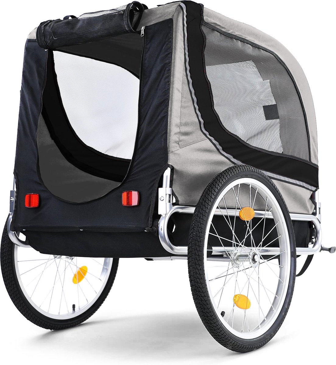 Bol.com Hondenfietskar Fietskar Hond Mand Hondenkar Opvouwbaar Grijs/Zwart Tot 40 KG aanbieding
