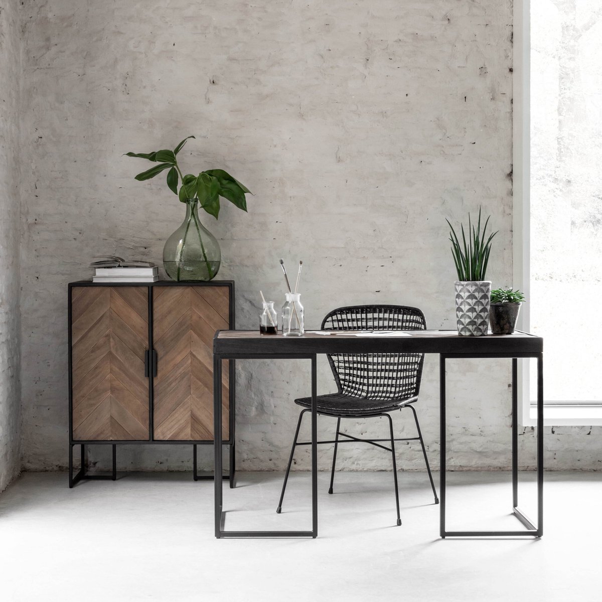 DTP Home Bureau Criss Cross – mixed wood – 125x50x76 cm