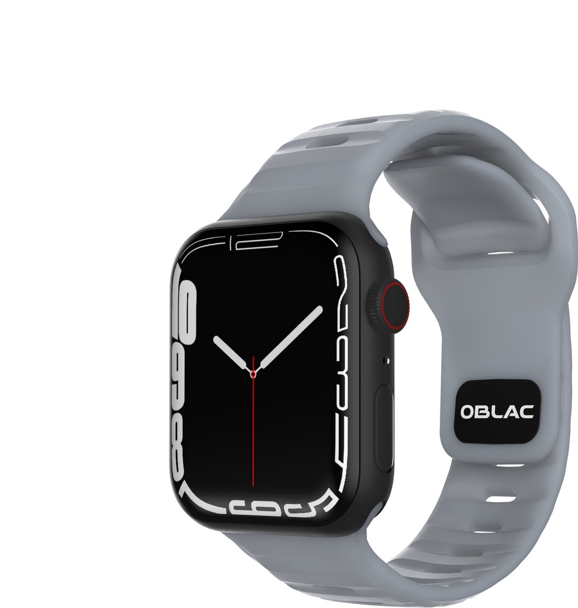 Oblac® Bandje geschikt voor Apple Watch - 3/4/5/6/7/SE/8/Ultra Series - Blauw grijs - Duurzaam - 42/44/45/49mm