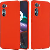 Mobigear Hoesje geschikt voor Motorola Edge 30 Siliconen Telefoonhoesje | Mobigear Rubber Touch Backcover | Edge 30 Case | Back Cover - Rood