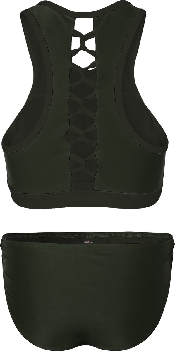 Dames bikini sport met gevlochten detail - Dark green — afbeelding 2