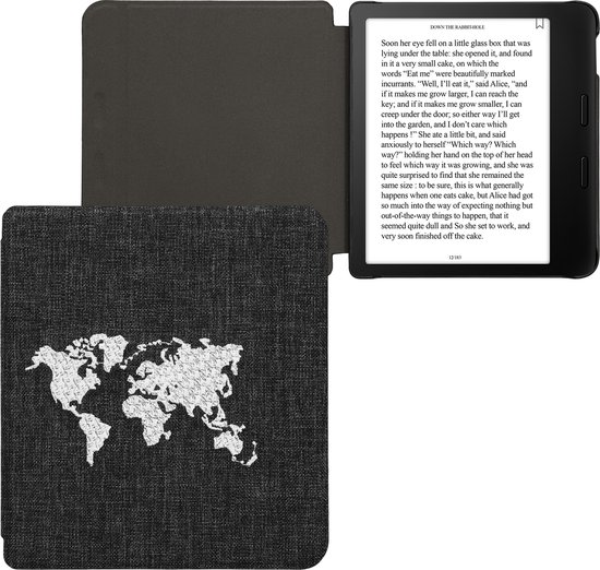 kwmobile Cover geschikt voor Kobo Libra 2 - Vilten ereader hoes - Beschermende e-Reader Case - in wit / donkergrijs van Merkloos — afbeelding 2