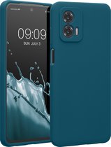 kwmobile telefoonhoesje geschikt voor Motorola Moto G73 5G - TPU backcover met siliconen coating - Smartphone case in petrol