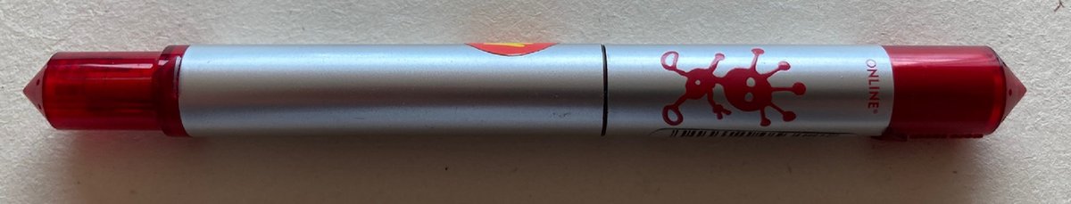 ONLINE – vulpen 'alien' – rood/zilver