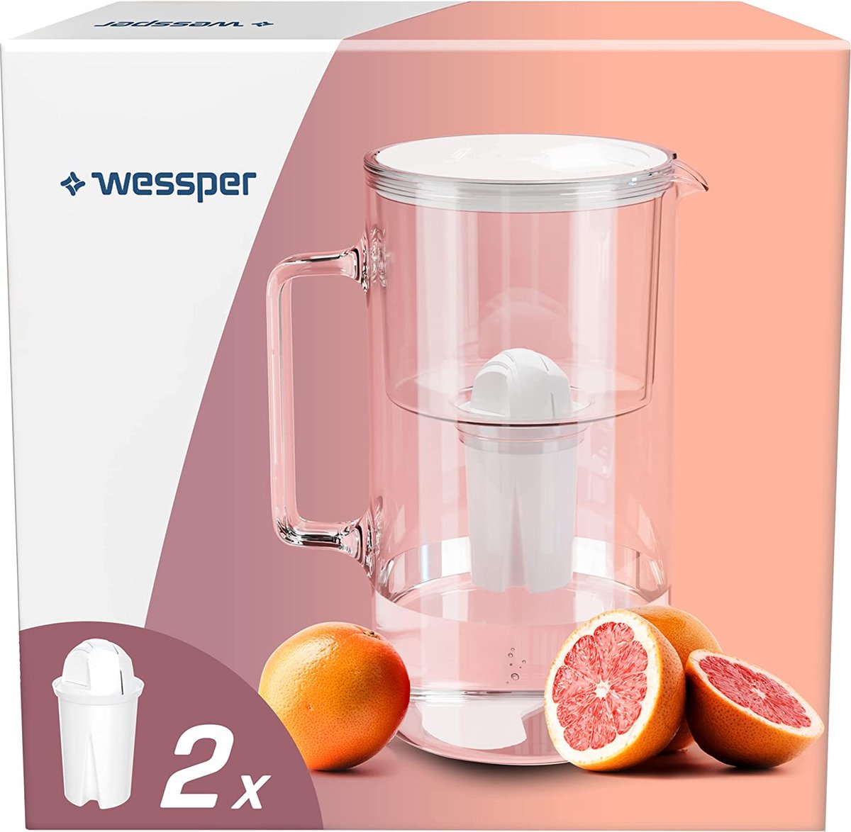 Carafe en verre Wessper AquaClassic avec filtre à eau compatible