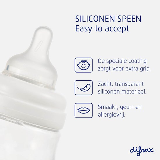 Difrax Baby fles 200 ml Wide - S-Fles - Anti-Colic - Crème - 1 stuk van Difrax — afbeelding 5