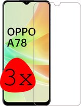 OPPO A78 Protecteur d'écran en Tempered Glass Full Cover - OPPO A78 Protective Glass Screen Protector Glas - 3 Pièces