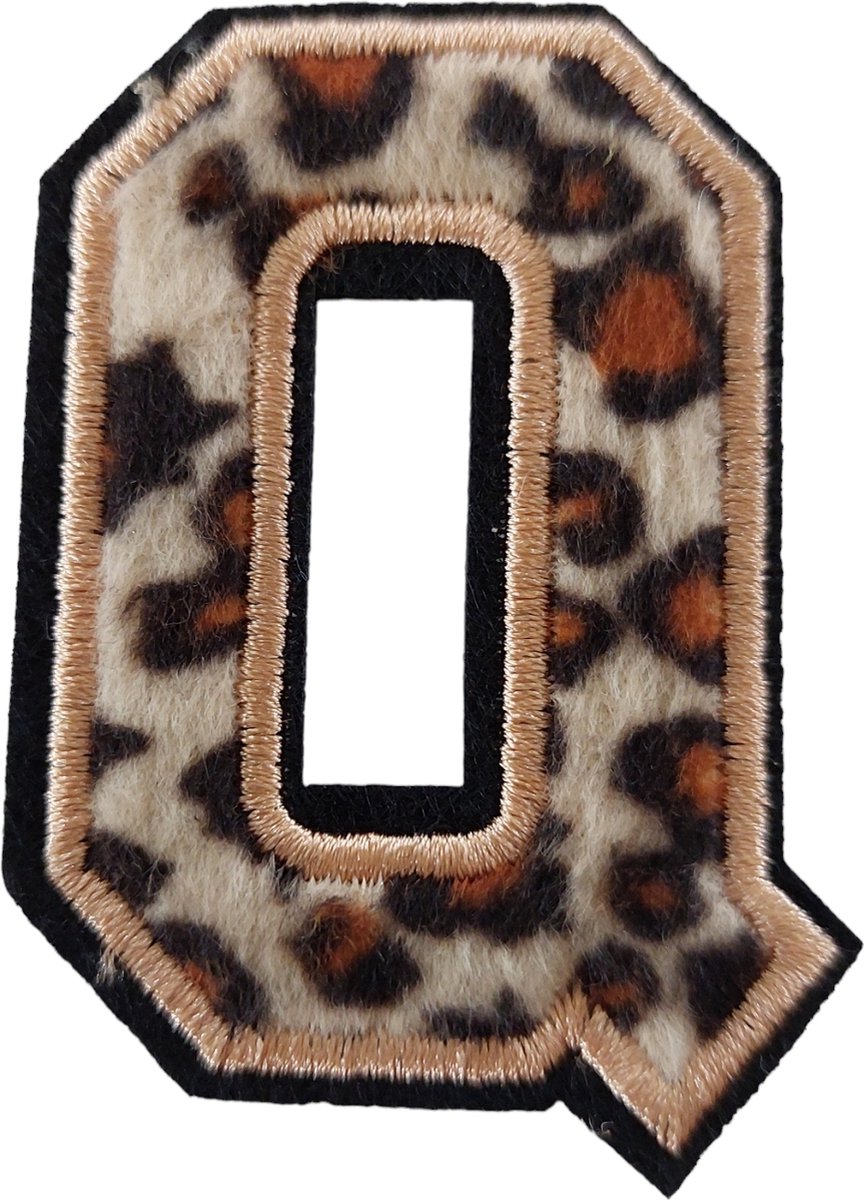 Fournituren van Viegen Strijk Embleem Alfabet Patch - Letter Q - Panterprint