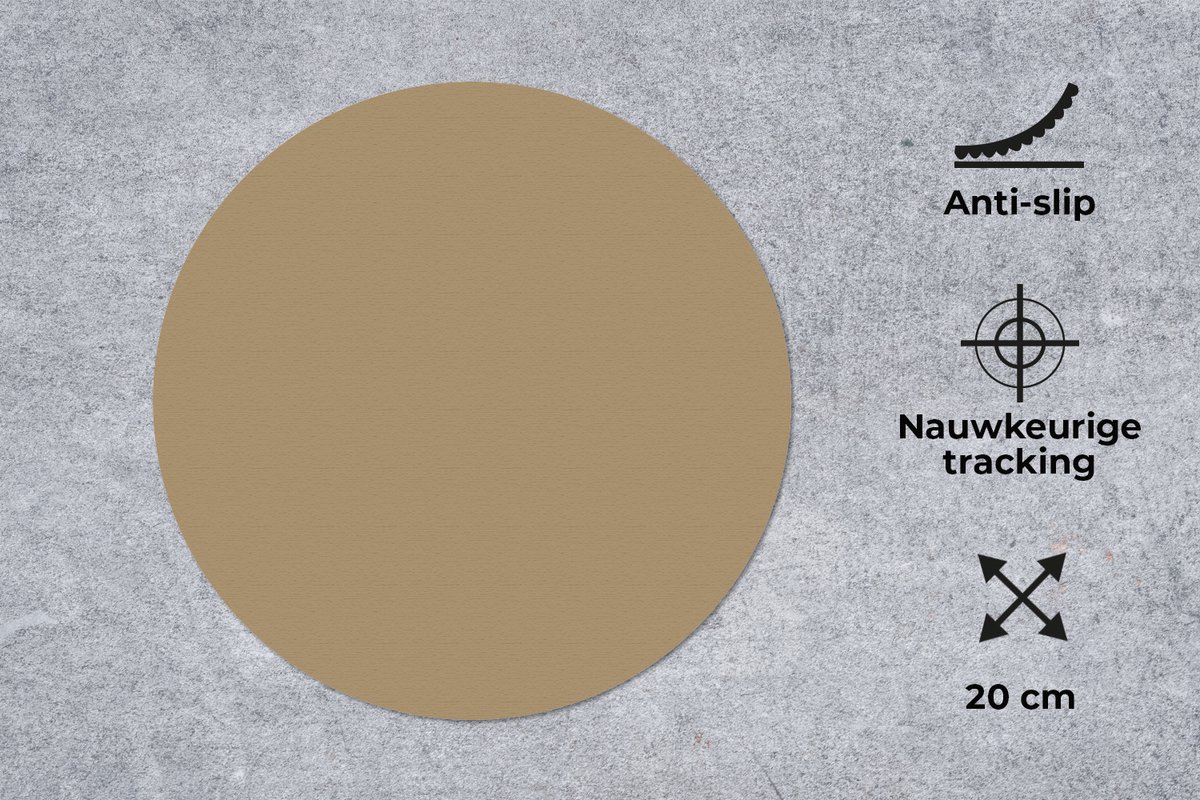 Muismat rond 20x20 cm - Mousepad Palet - Beige - Interieur - Ronde muismatten