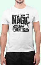 Rick & Rich - T-shirt Les gens Think que c'est Magic - T-shirt Électricien - T-shirt Ingénieur - Chemise Wit - T-shirt avec imprimé - Chemise col rond - T-shirt avec citation - T-shirt Homme - T-shirt avec col rond - T-shirt taille 3XL