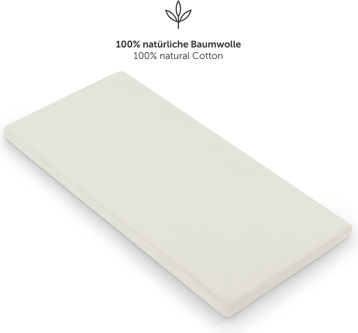 Laleni Jersey Baby/Kind Hoeslaken - Actief Ademend - Oeko-Tex Certificeerd - Babybed, Wieg, Kinderbed 100 x 100 x 10cm, ivoor, vierkant