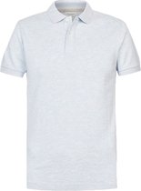 Profuomo - Polo Lichtblauw Melange - Modern-fit - Heren Poloshirt Maat L