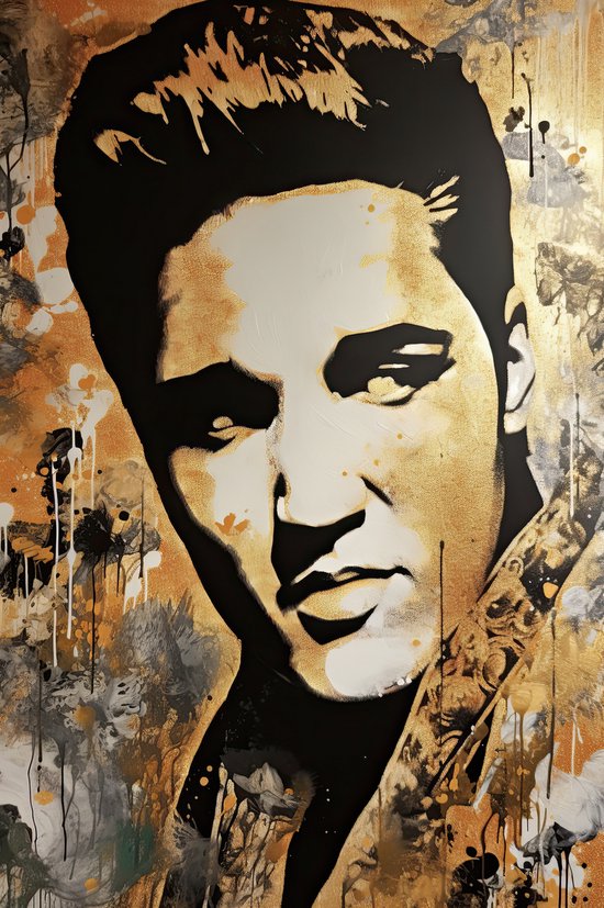 Elvis Presley Poster - The King of Rock and Roll - Portret poster - Muziek poster - Hoge Kwaliteit - 61x91cm - Geschikt om in te lijsten