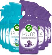 Air Wick - Air Wick Luchtverfrisser Spray - Pure Lentedauw & Pure Paarse Lavendel 250ml x 8 - Voordeelverpakking