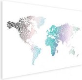 Wereldkaart Fingerprints Gekleurd - Poster 100x50