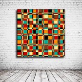 Modern Art N° 134 Tartan Canvas - 100 x 100 cm - Canvasprint - Op dennenhouten kader - Geprint Schilderij - Popart Wanddecoratie