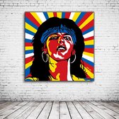 Pop Art Nena Canvas - 80 x 80 cm - Canvasprint - Op dennenhouten kader - Geprint Schilderij - Popart Wanddecoratie