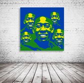 Péle  Art Canvas - 90 x 90 cm - Canvasprint - Op dennenhouten kader - Geprint Schilderij - Popart Wanddecoratie