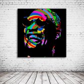 Pop Art Ray Charles Canvas - 80 x 80 cm - Canvasprint - Op dennenhouten kader - Geprint Schilderij - Popart Wanddecoratie