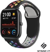 Siliconen Smartwatch bandje - Geschikt voor  Xiaomi Amazfit GTS sport band - kleurrijk zwart - Strap-it Horlogeband / Polsband / Armband