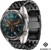 Stalen Smartwatch bandje - Geschikt voor  Huawei Watch GT / GT 2 stalen draak band - zwart - 42mm - Strap-it Horlogeband / Polsband / Armband
