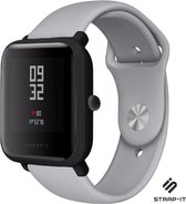 Siliconen Smartwatch bandje - Geschikt voor  Xiaomi Amazfit Bip sport band - grijs - Strap-it Horlogeband / Polsband / Armband