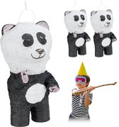 Relaxdays 3 x piñata panda - decoratie - verjaardag - zelf vullen - feestversiering