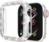 Hoesje geschikt voor Apple Watch 38MM - Bumper hoesje - Diamant - TPU - Zilver