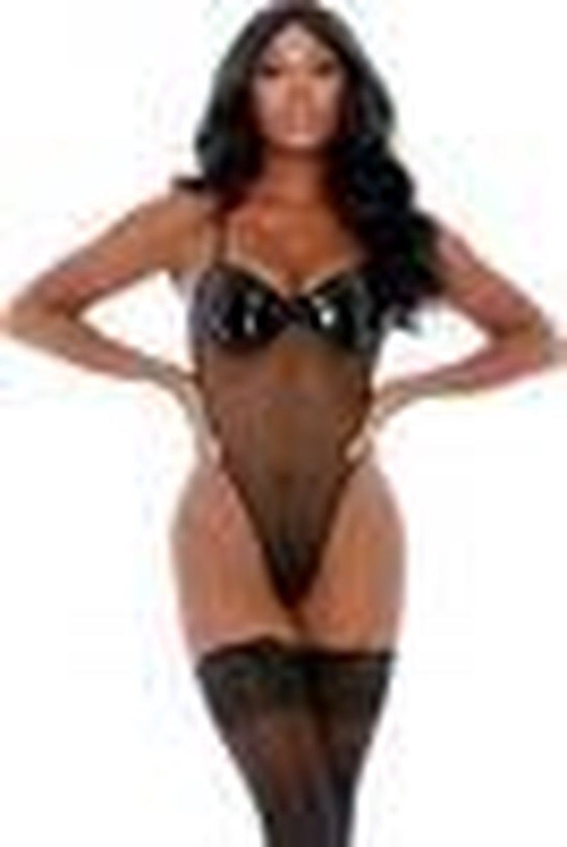 Goedkoopste This and That Contrast Lingerie Set - Black