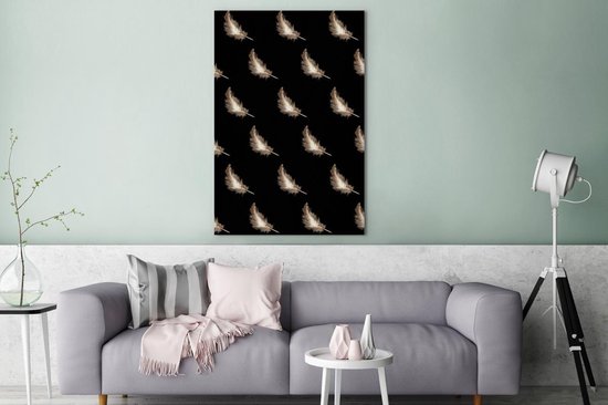 Toile Peinture Ressorts - Motif - Wit - 80x120 cm - Décoration murale